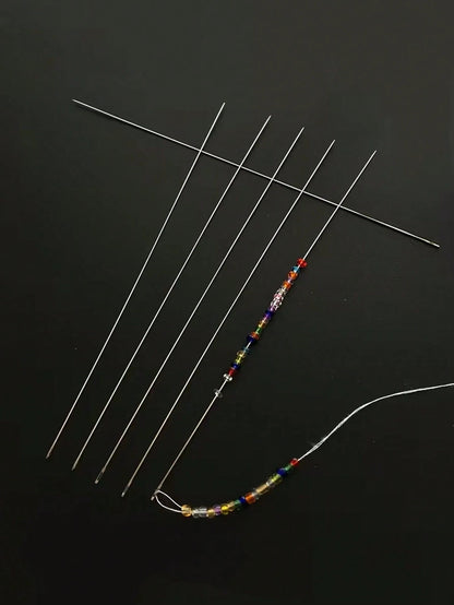 10/25pcs Ultra-Fine Beading Needles, Fine Needles, Seed Bead Needles, Beading Needles, DIY Handmade Necklace And Bracelet Needles, Suitable For Different Lengths, Meet The Needs Of Various Beads. 5 Si