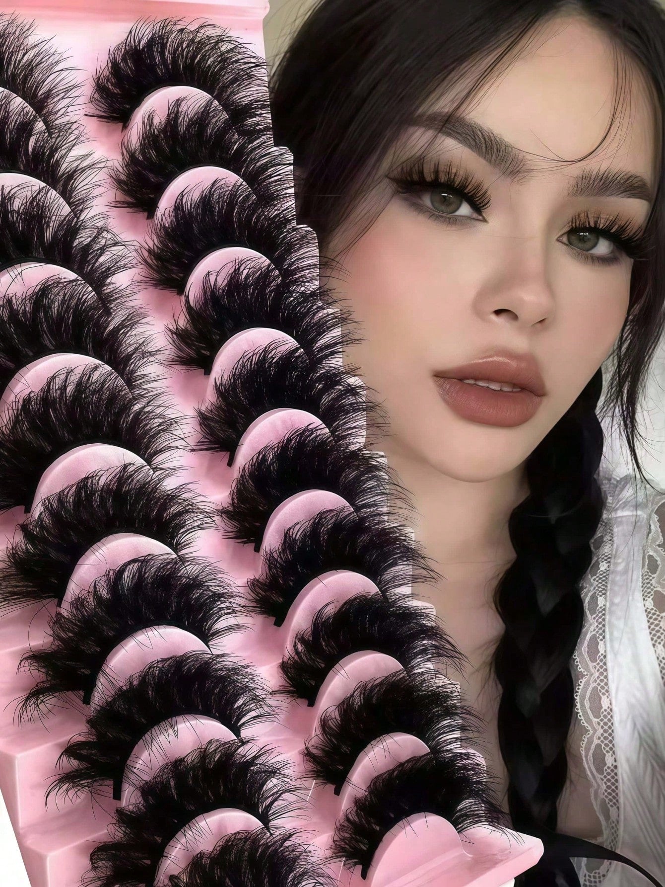 10/7 Pairs Luxury 5D Faux Mink Long Lasting Natural Dramatic Curl Eyelash Extensions- Thick, Full, Sweet 3D False Eyelashes For Glamorous Look- Reusable & Easy To Apply