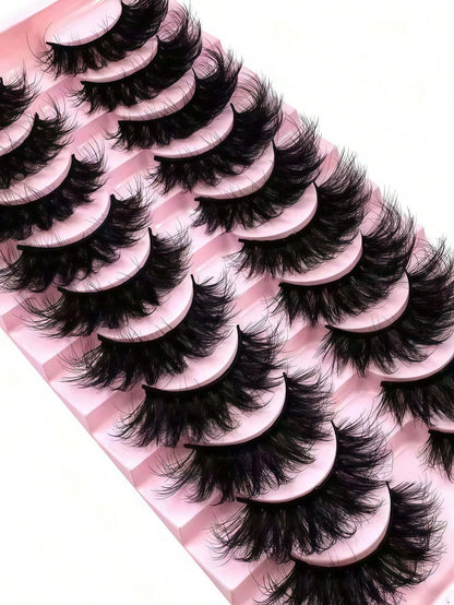 10/7 Pairs Luxury 5D Faux Mink Long Lasting Natural Dramatic Curl Eyelash Extensions- Thick, Full, Sweet 3D False Eyelashes For Glamorous Look- Reusable & Easy To Apply