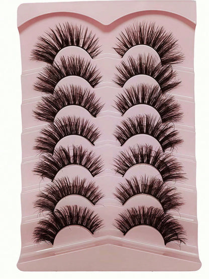 10/7 Pairs Luxury 5D Faux Mink Long Lasting Natural Dramatic Curl Eyelash Extensions- Thick, Full, Sweet 3D False Eyelashes For Glamorous Look- Reusable & Easy To Apply