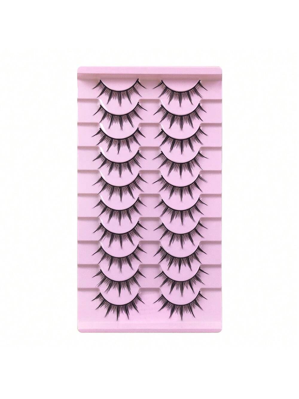 10 Pairs Super Natural Look Eyelashes, Japanese Anime Style 13mm Length, Endlessly Attractive False Eyelashes, 009 Series Full Strip Black Eyelashes Strip Lashes,Lashes,Eyelashes,Fake Lashes
