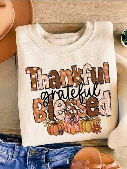 100% Cotton Thanksgiving Shirt, Thanksgiving Day Shirt, Thanksgiving Blessed Shirt, Thanksgiving Blessed Shirt, Autumn Gift, Pumpkin Halloween