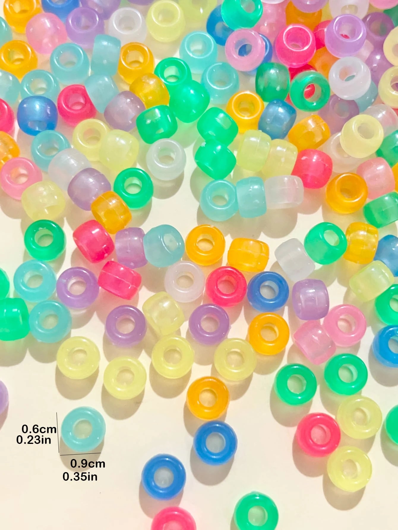 100 Packs Of Stylish Luminous Big Hole Pony Beads Pony Beads With Various Dreadlocks (random Color)