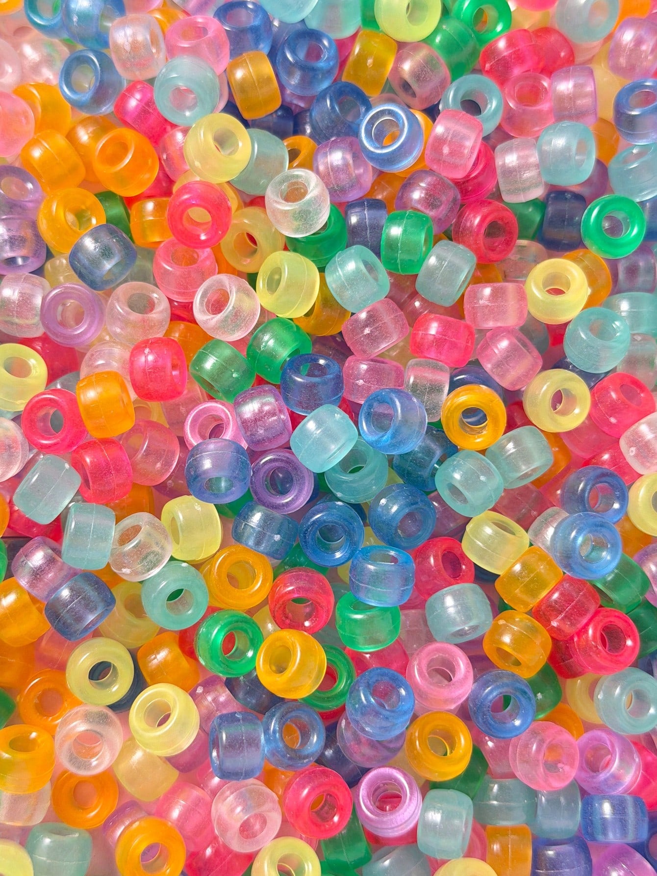 100 Packs Of Stylish Luminous Big Hole Pony Beads Pony Beads With Various Dreadlocks (random Color)