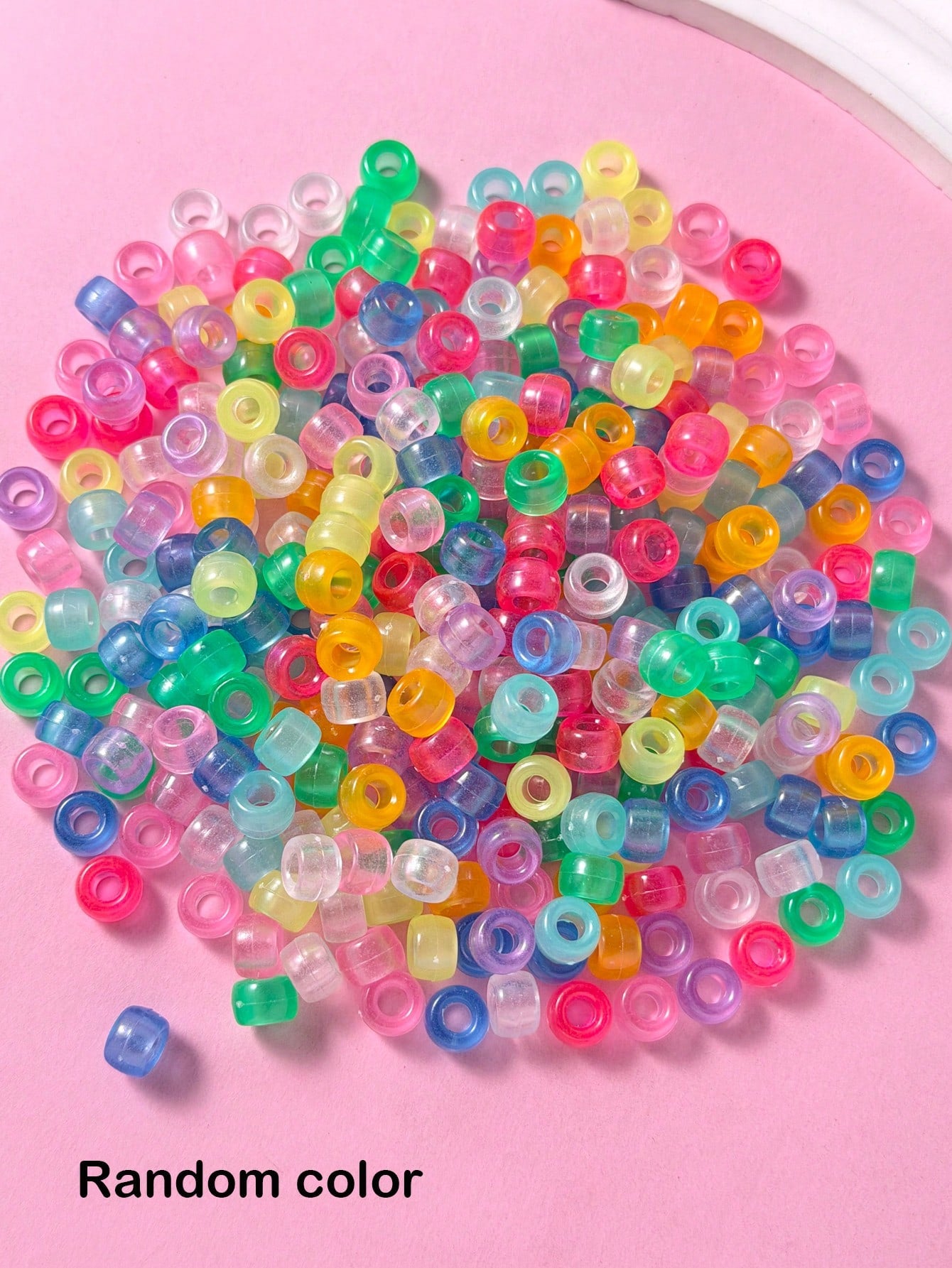 100 Packs Of Stylish Luminous Big Hole Pony Beads Pony Beads With Various Dreadlocks (random Color)