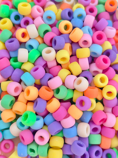 100 Packs Of Stylish Luminous Big Hole Pony Beads Pony Beads With Various Dreadlocks (random Color)