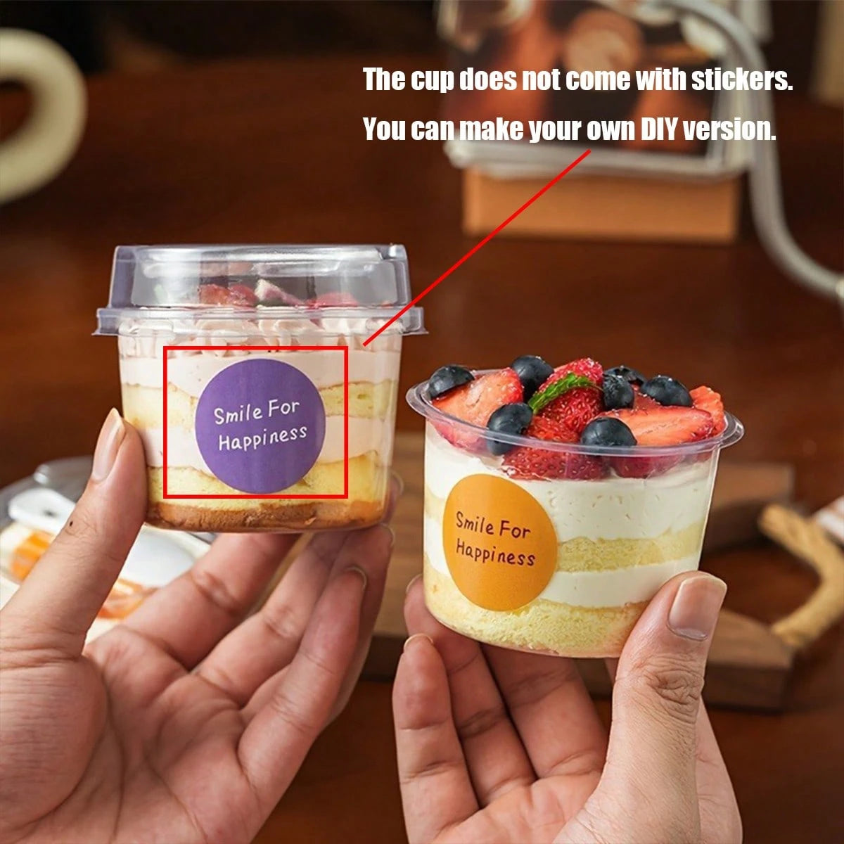 100 Sets Of Round Transparent Cake Cups With Lids And Spoons, Reusable Party-Shaped Pudding Cups (With Lids And Spoons), Suitable For Making Mousse Cakes, Yogurt And Desserts, Cheese, Pudding, Ice Cre