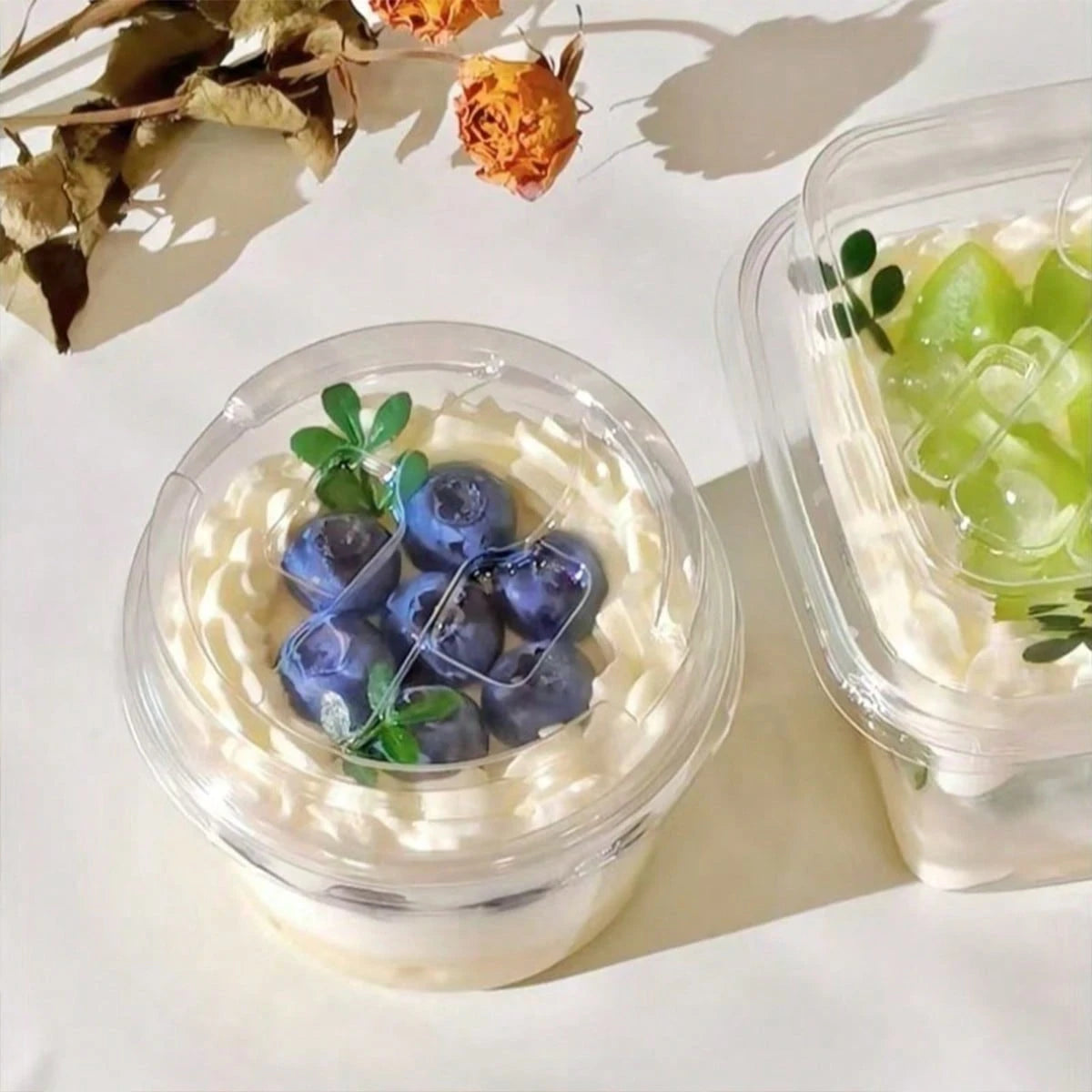 100 Sets Of Round Transparent Cake Cups With Lids And Spoons, Reusable Party-Shaped Pudding Cups (With Lids And Spoons), Suitable For Making Mousse Cakes, Yogurt And Desserts, Cheese, Pudding, Ice Cre