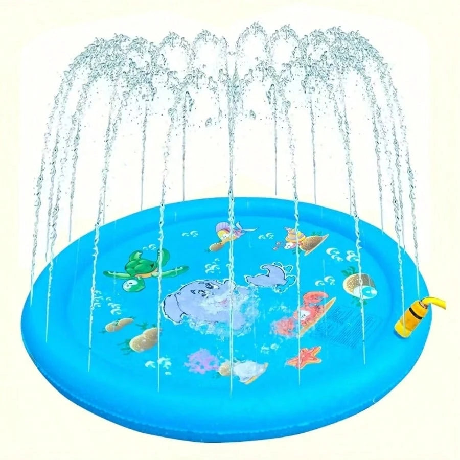 100CM/40inch Summer Outdoor Water Play Toy Dolphin Spray Mat Circular Spray Mat,Courtyard Water Play Mat