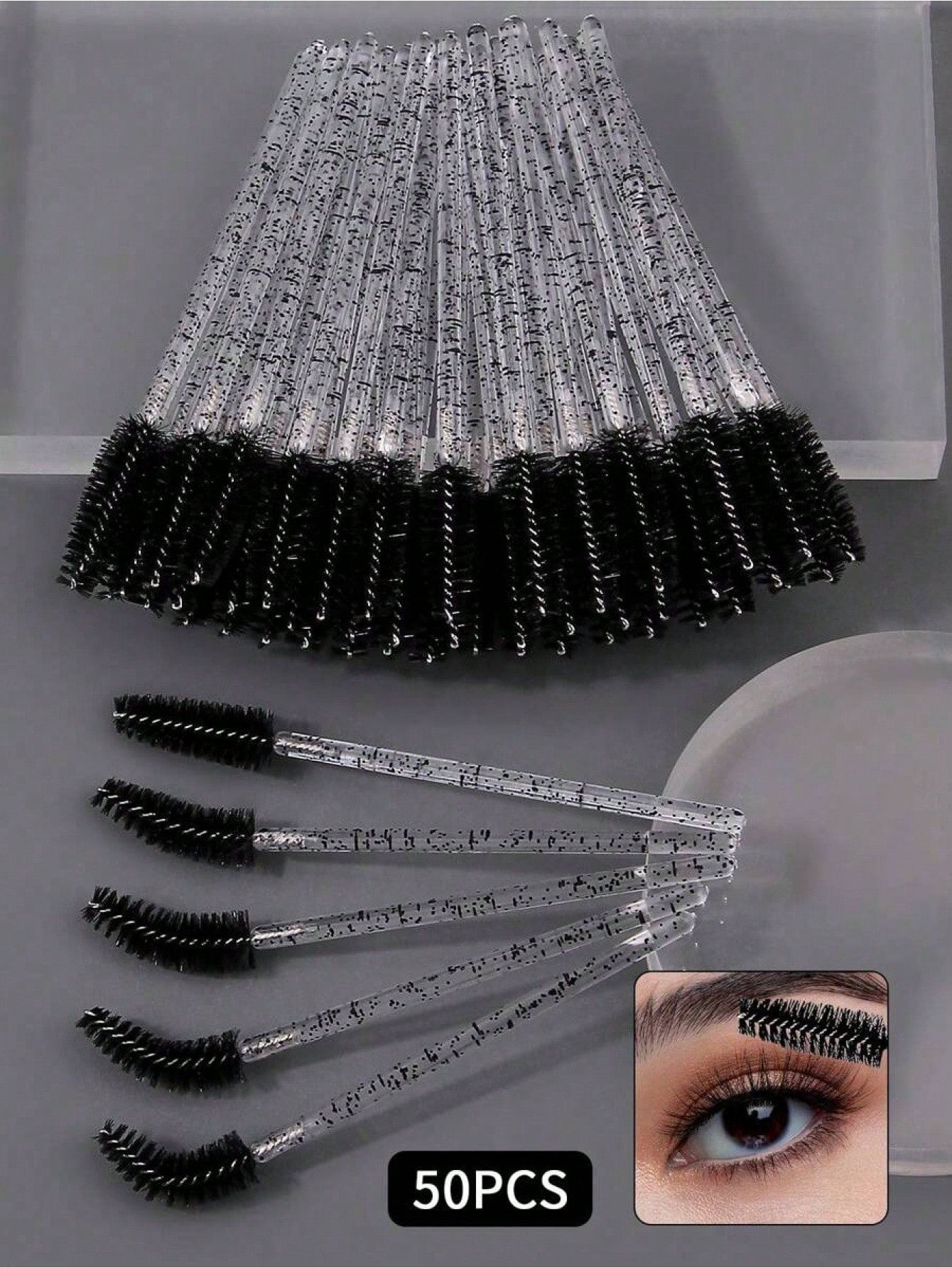 100PCS Crystal Pink Eyelash Brushes, Mascara Wands With Container, Bendable Eyebrow Spoolies, Lash Brush For Lash Extensions, Eyebrow Spoolie, Castor Oil Brushes