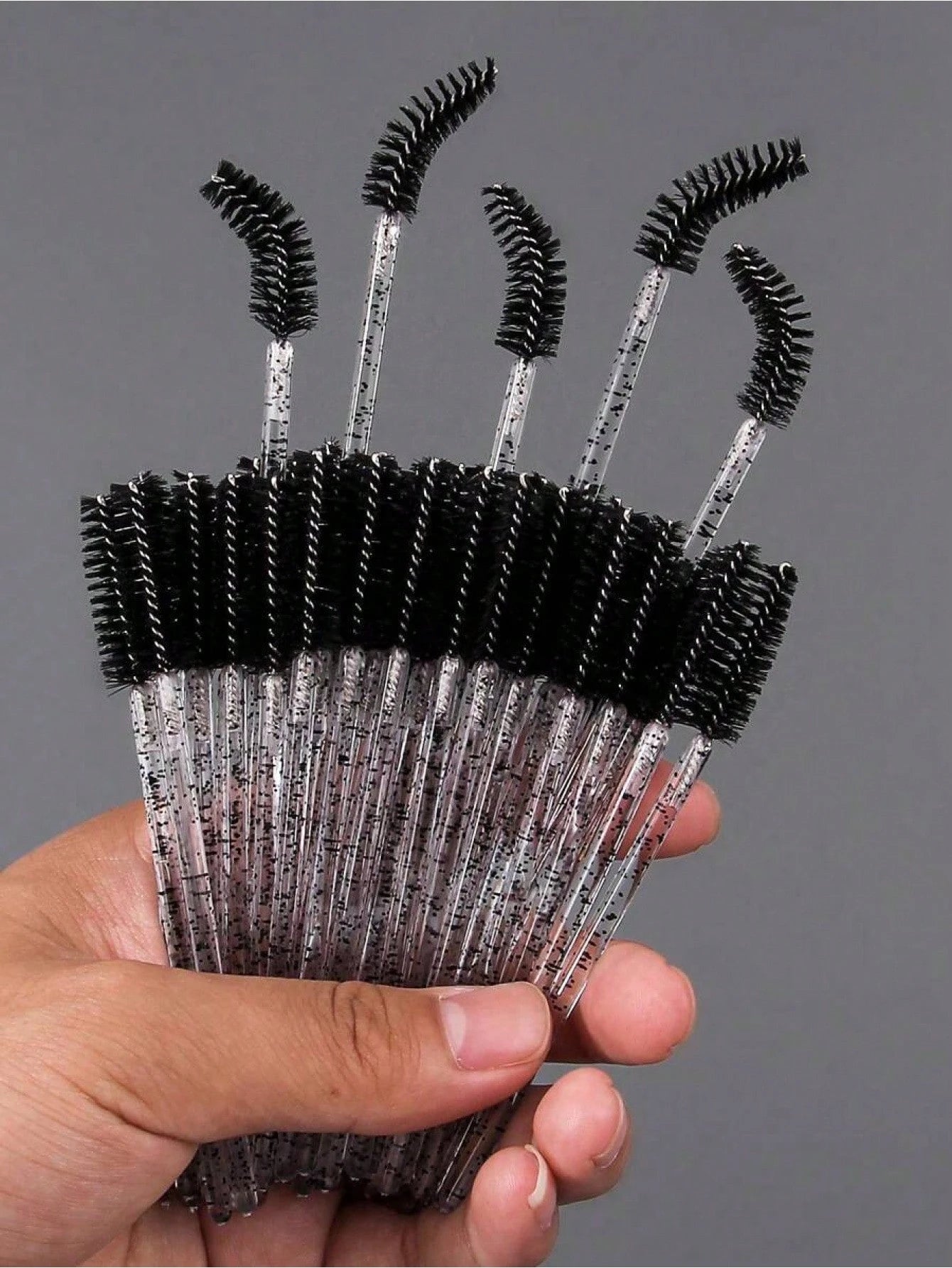 100PCS Crystal Pink Eyelash Brushes, Mascara Wands With Container, Bendable Eyebrow Spoolies, Lash Brush For Lash Extensions, Eyebrow Spoolie, Castor Oil Brushes