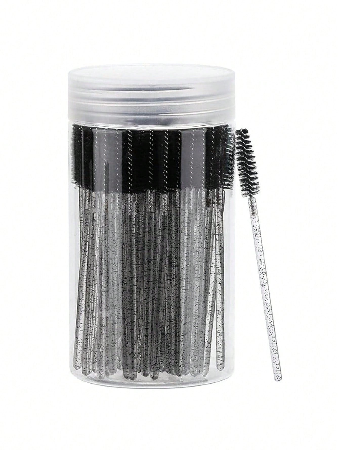 100PCS Crystal Pink Eyelash Brushes, Mascara Wands With Container, Bendable Eyebrow Spoolies, Lash Brush For Lash Extensions, Eyebrow Spoolie, Castor Oil Brushes