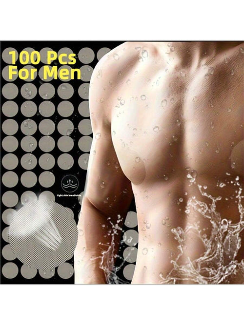 100pcs Men's Nipple Cover, Disposable Breast Patch For Men, Summer Breast Patch, Invisible Ultra-Thin Anti-Bulge Nipple Stickers, Sports Fitness Running Anti-Friction Nipple Patch