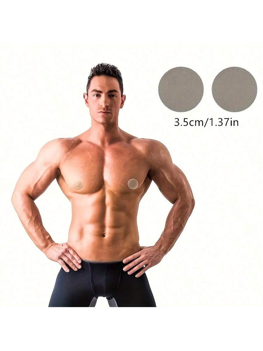 100pcs Men's Nipple Cover, Disposable Breast Patch For Men, Summer Breast Patch, Invisible Ultra-Thin Anti-Bulge Nipple Stickers, Sports Fitness Running Anti-Friction Nipple Patch