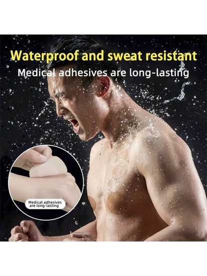 100pcs Men's Nipple Cover, Disposable Breast Patch For Men, Summer Breast Patch, Invisible Ultra-Thin Anti-Bulge Nipple Stickers, Sports Fitness Running Anti-Friction Nipple Patch