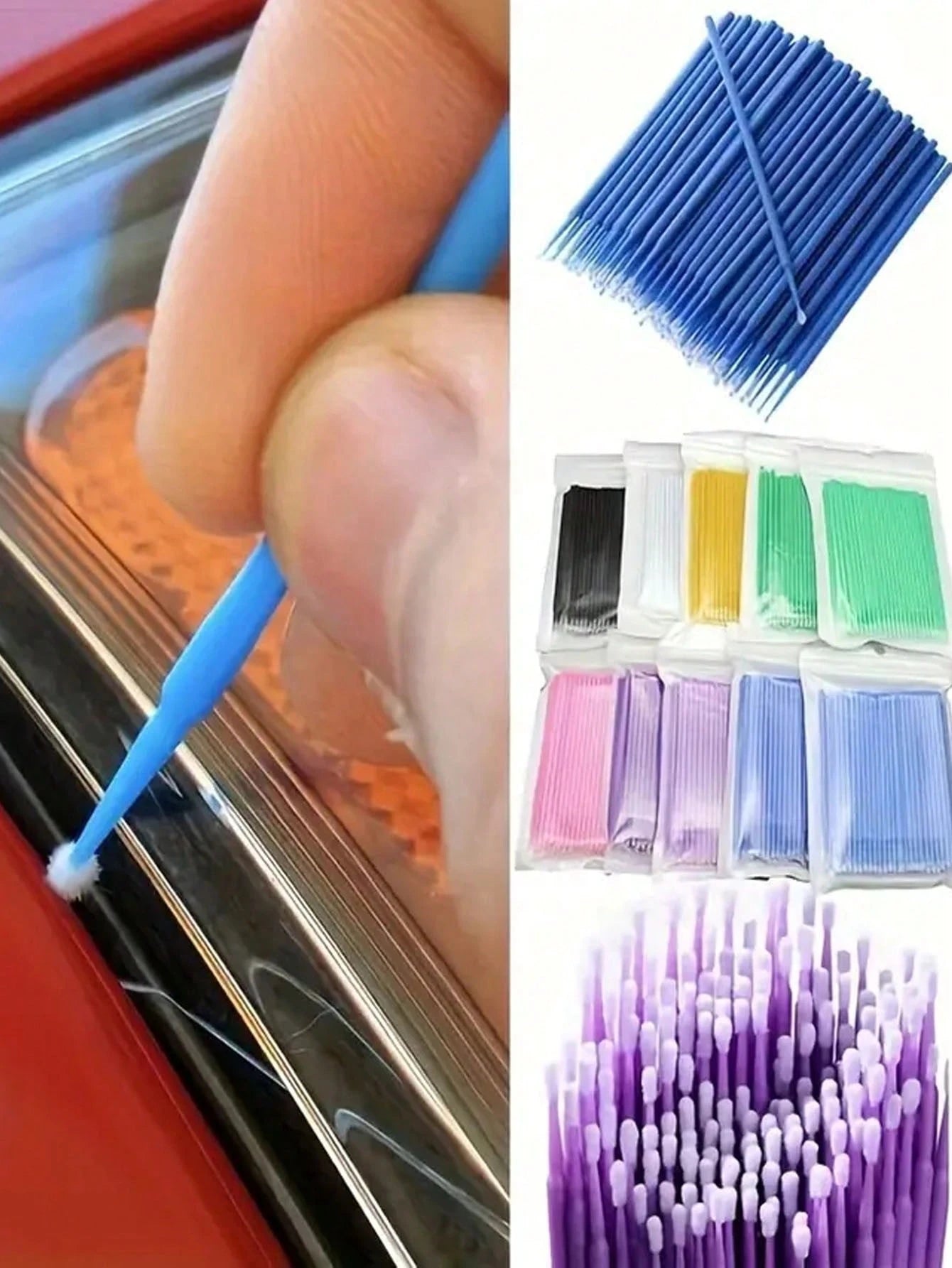 100pcs/Pack Car Detail Brush Set Including Air Conditioner Vent Brush, Interior Brush, Detailing Brush, And Other Brush Tools For Cleaning Car Seams And Gaps