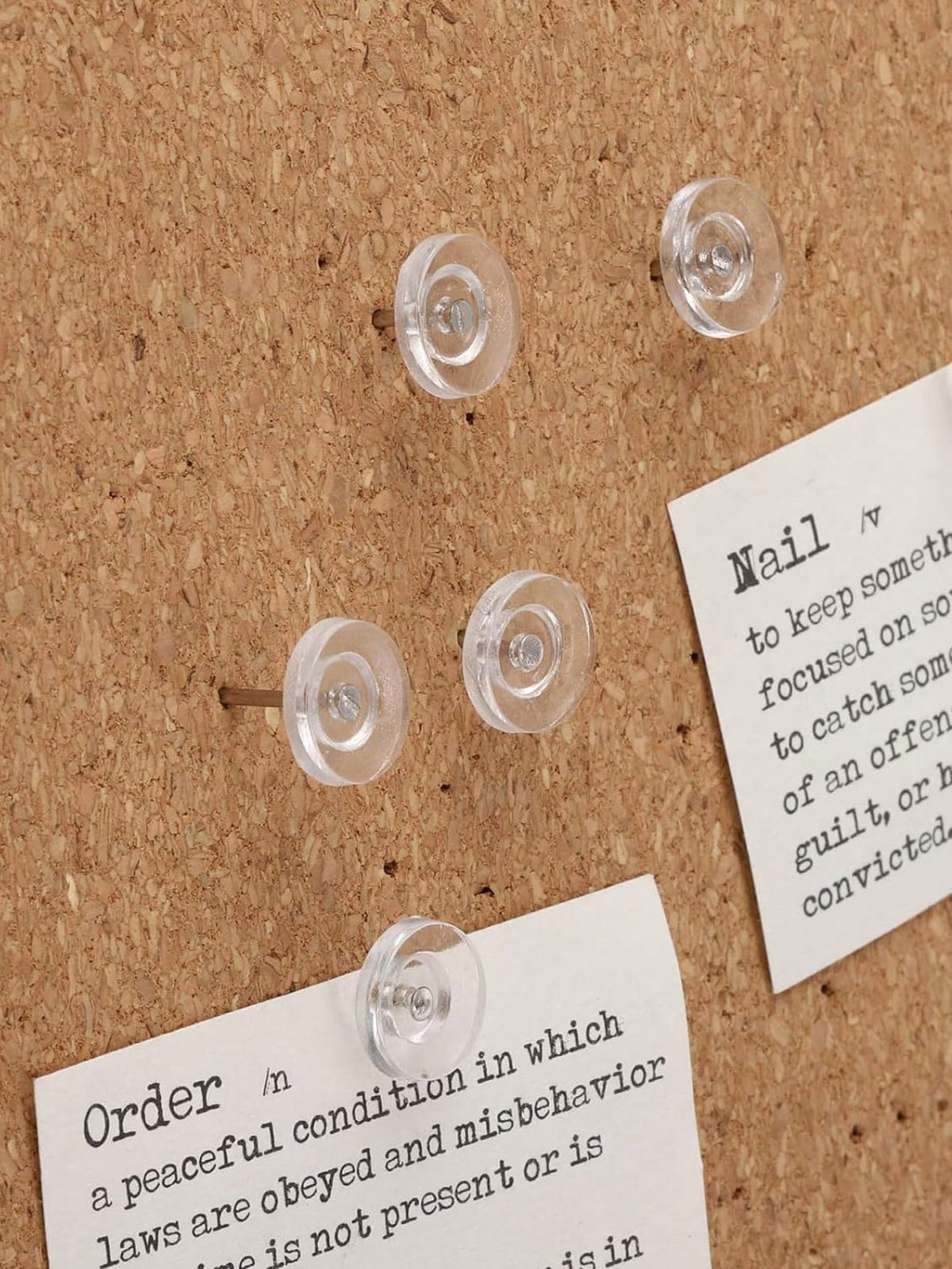 100pcs/Set Count Clear Push Pin Tacks, Premium Thumb Tacks Steel Point And Plastic Flat Head For Photo Wall, Bulletin Board, Home Office Use Cork Boards, Maps & Photos