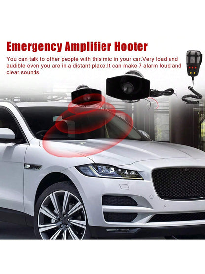 100W 12V 7 Sound Loud Car Alarm P-Olice Fire Horn Siren PA Speaker MIC System Kit