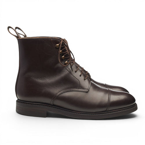 '101487' Dark Brown Leather Cap Toe Boots UK 6.5 E