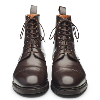 '101487' Dark Brown Leather Cap Toe Boots UK 6.5 E