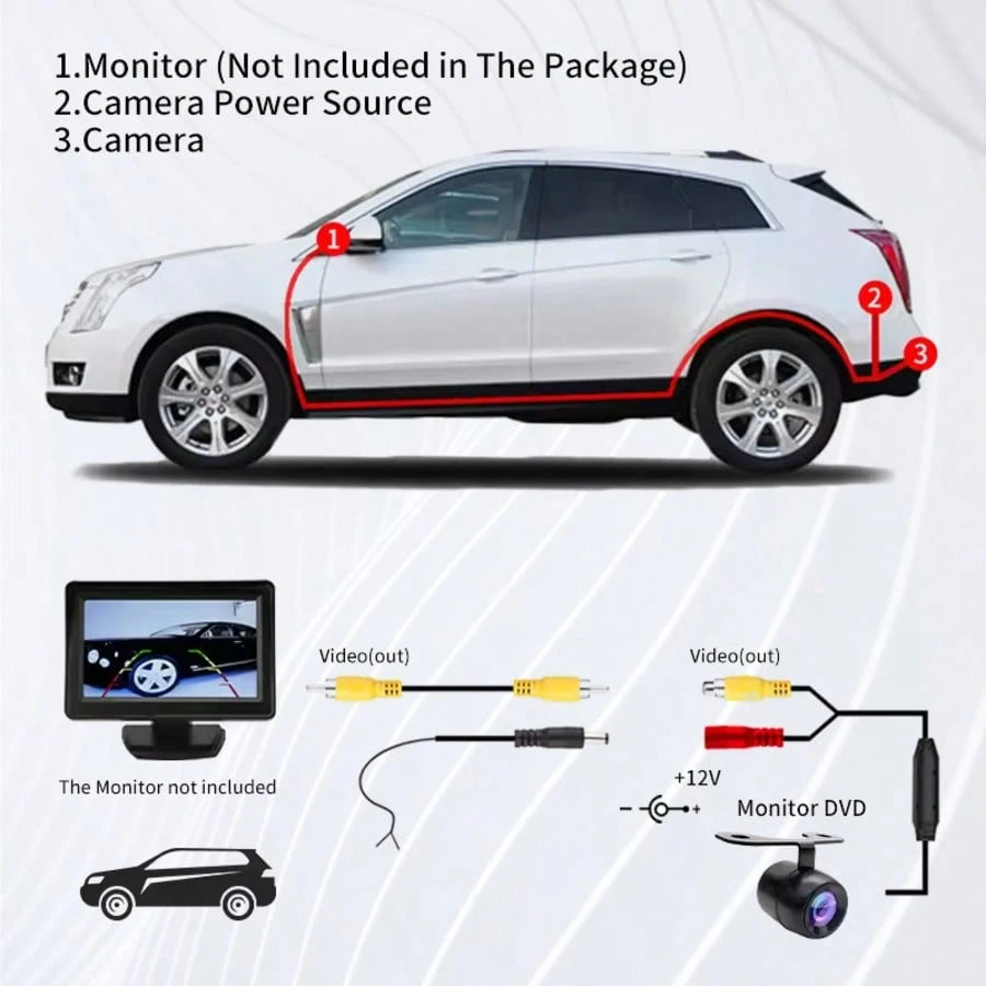 1080P HD Night Vision Car Rear View Backup Camera IP68 Waterproof Wide Angle Parking Reverse Camera