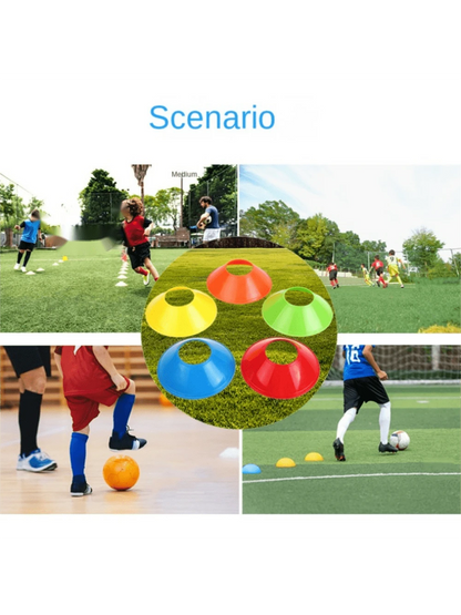 10pcs/15pcs/20pcs/30pcs Soccer Training Markers, Round Flat Agility Discs, Speed & Coordination Drills Cones