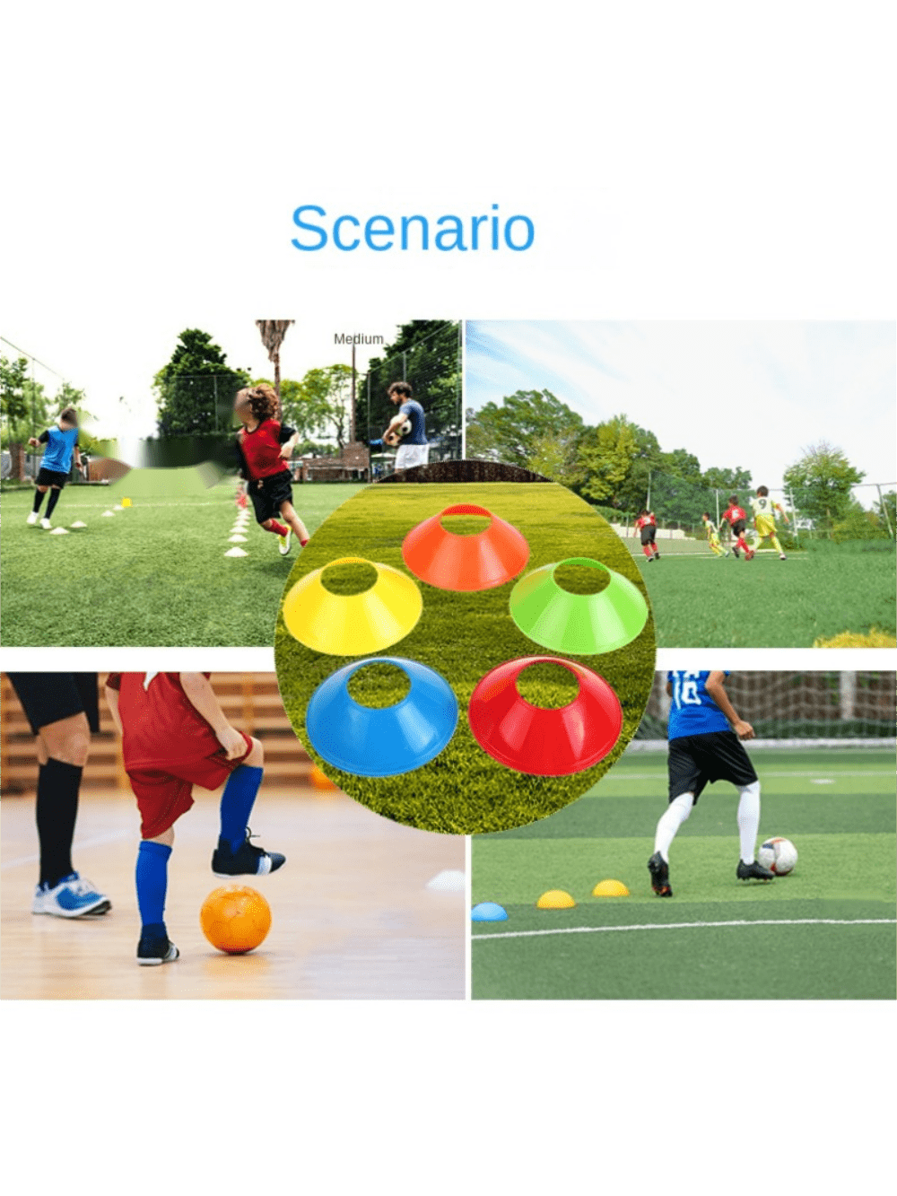 10pcs/15pcs/20pcs/30pcs Soccer Training Markers, Round Flat Agility Discs, Speed & Coordination Drills Cones