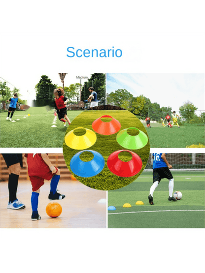 10pcs/15pcs/20pcs/30pcs Soccer Training Markers, Round Flat Agility Discs, Speed & Coordination Drills Cones