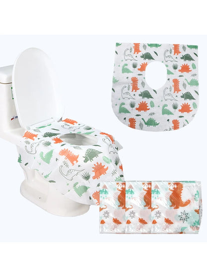 10pcs/20pcs Cartoon Disposable Non-Woven Toilet Seat Covers, Universal Toilet Seat Pads, Portable Disposable Toilet Seat Covers, Public Restroom & Travel Toilet Seat Protectors, Bacteria Protection Fo