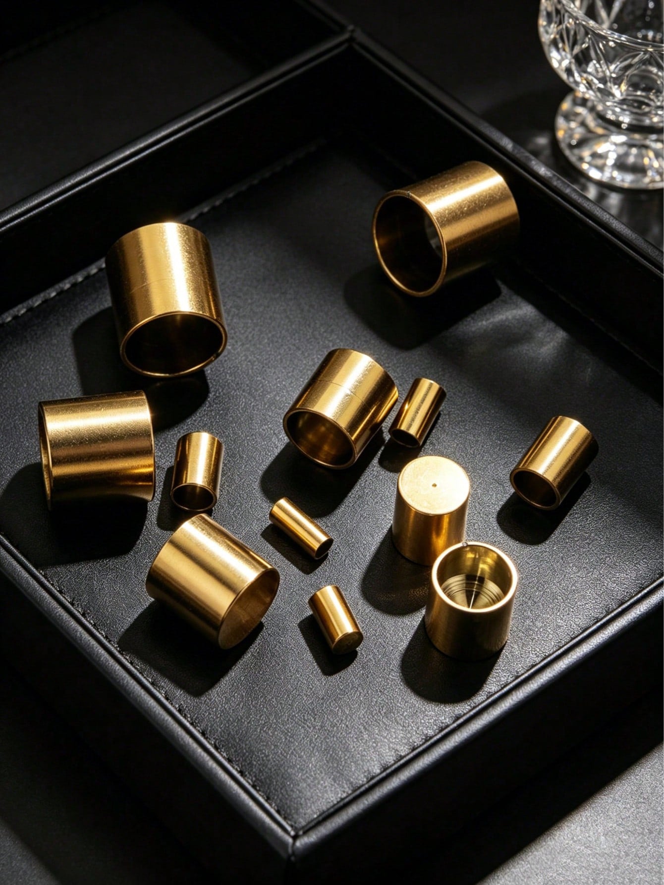 10Pcs Minimal 18K Gold Plated Stainless Steel Multi Size Cylinder Cord Ends, Unisex DIY Rope Bracelet Necklace End Caps For Handmade Jewelry