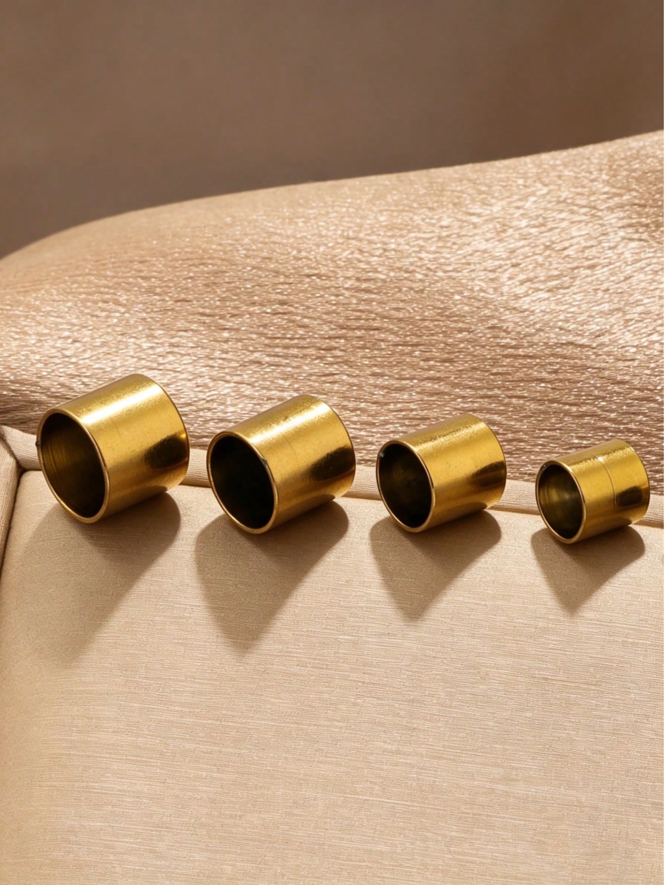 10Pcs Minimal 18K Gold Plated Stainless Steel Multi Size Cylinder Cord Ends, Unisex DIY Rope Bracelet Necklace End Caps For Handmade Jewelry