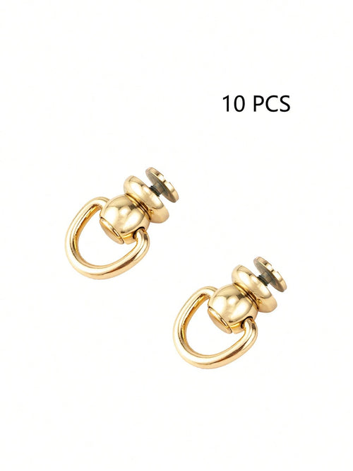 10pcs New Side Buckle Screw Loop Connector Rivet Zipper Change Buckle DIY Accessories Replacement, Reusable Bag Accessories, Handbag, Tote Bag, Backpack Carabiner Clip