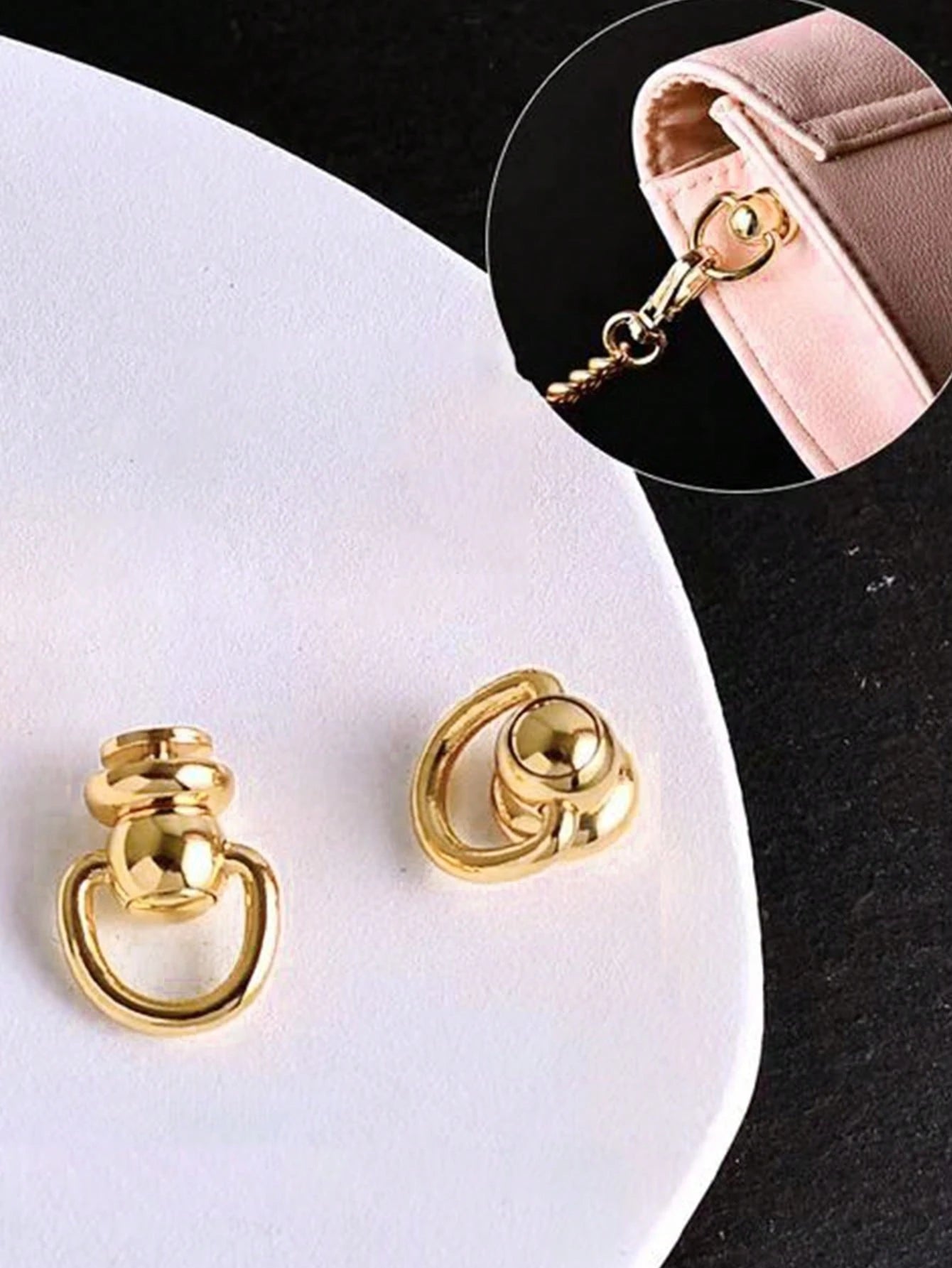 10pcs New Side Buckle Screw Loop Connector Rivet Zipper Change Buckle DIY Accessories Replacement, Reusable Bag Accessories, Handbag, Tote Bag, Backpack Carabiner Clip
