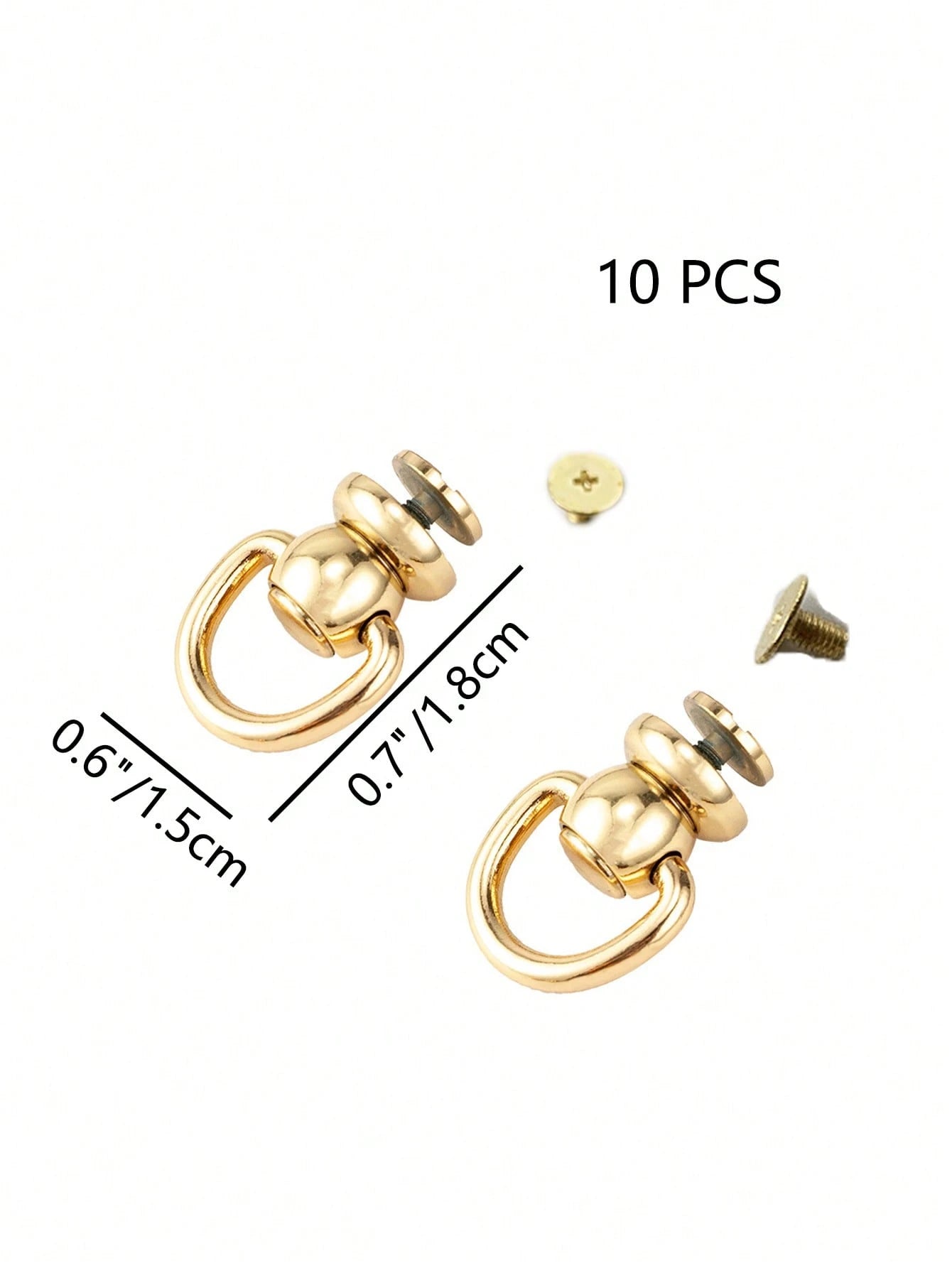 10pcs New Side Buckle Screw Loop Connector Rivet Zipper Change Buckle DIY Accessories Replacement, Reusable Bag Accessories, Handbag, Tote Bag, Backpack Carabiner Clip