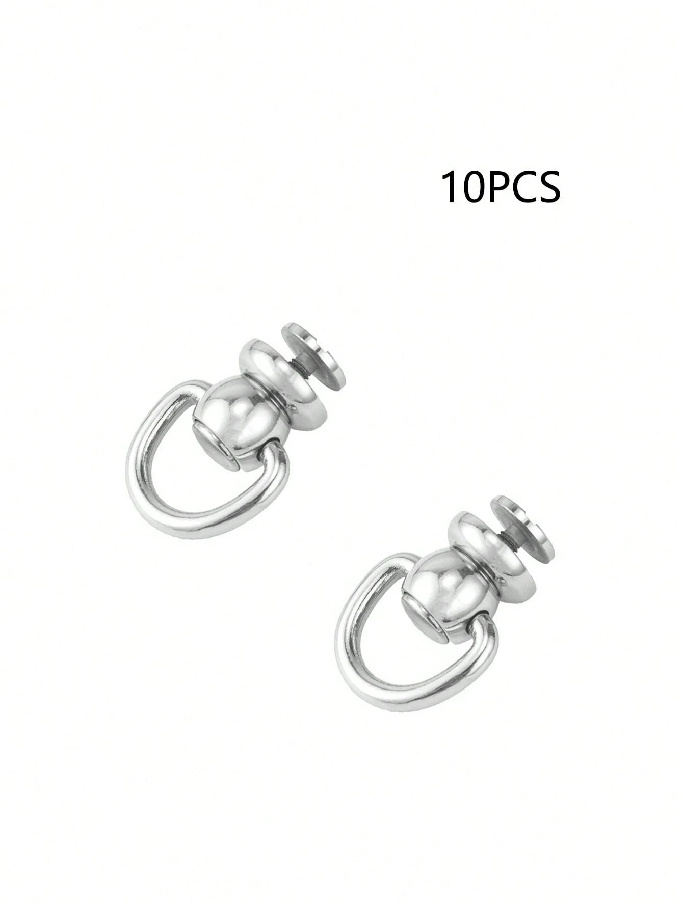 10pcs New Side Buckle Screw Loop Connector Rivet Zipper Change Buckle DIY Accessories Replacement, Reusable Bag Accessories, Handbag, Tote Bag, Backpack Carabiner Clip