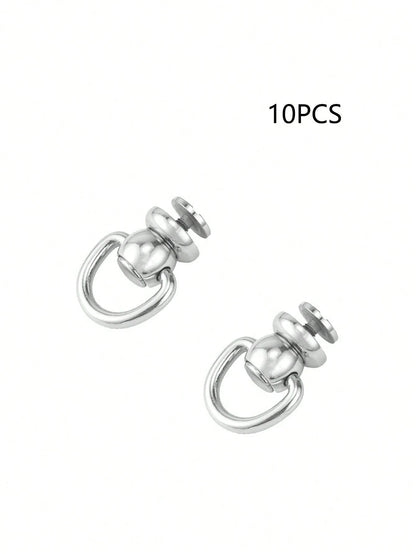 10pcs New Side Buckle Screw Loop Connector Rivet Zipper Change Buckle DIY Accessories Replacement, Reusable Bag Accessories, Handbag, Tote Bag, Backpack Carabiner Clip