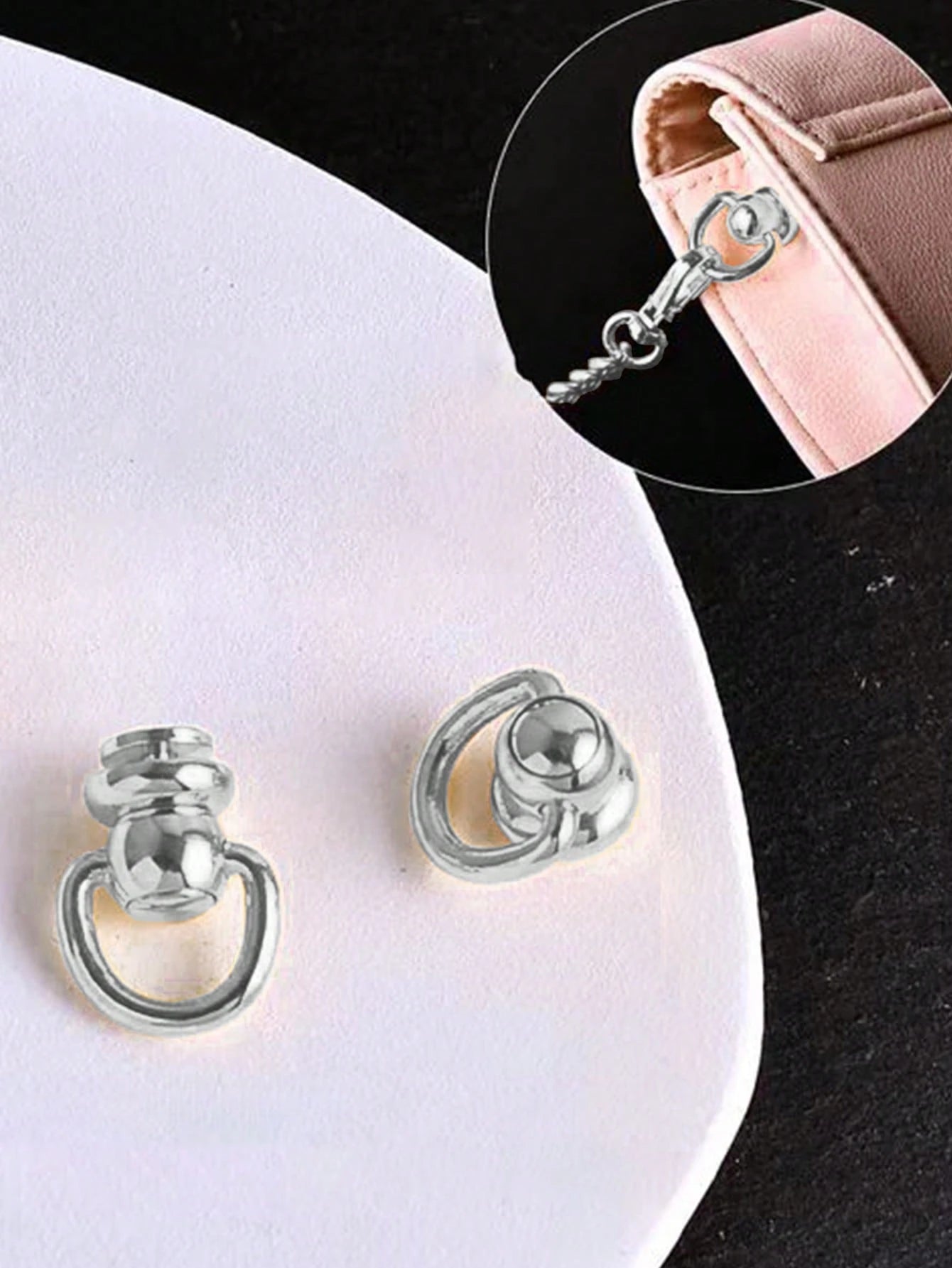 10pcs New Side Buckle Screw Loop Connector Rivet Zipper Change Buckle DIY Accessories Replacement, Reusable Bag Accessories, Handbag, Tote Bag, Backpack Carabiner Clip