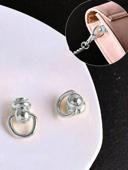 10pcs New Side Buckle Screw Loop Connector Rivet Zipper Change Buckle DIY Accessories Replacement, Reusable Bag Accessories, Handbag, Tote Bag, Backpack Carabiner Clip
