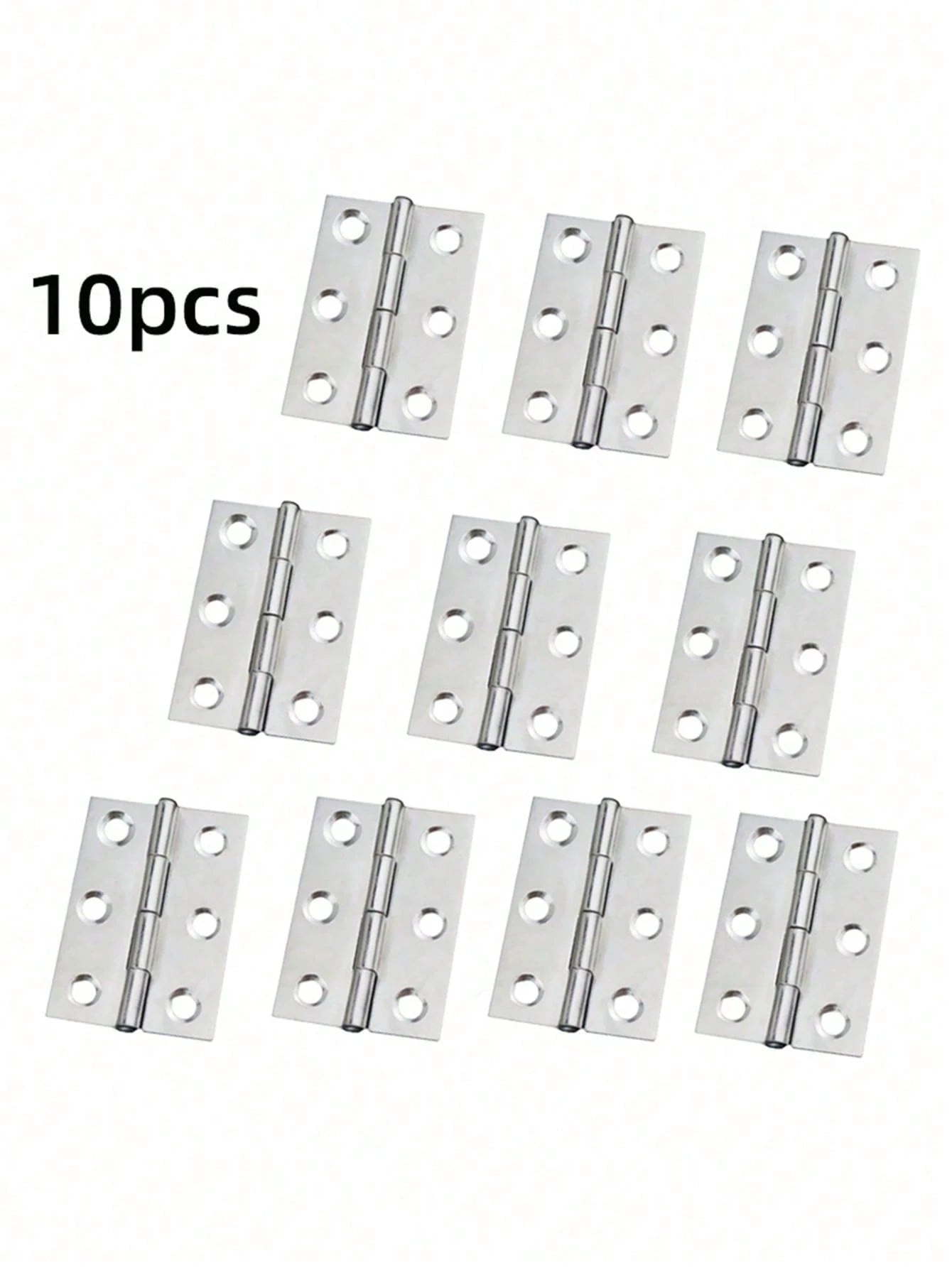 10pcs Stainless Steel Door Hinges, Cabinet Doors Windows Wooden Box Flat Hinges, Home Furniture Hardware Accessories