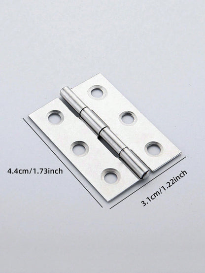 10pcs Stainless Steel Door Hinges, Cabinet Doors Windows Wooden Box Flat Hinges, Home Furniture Hardware Accessories
