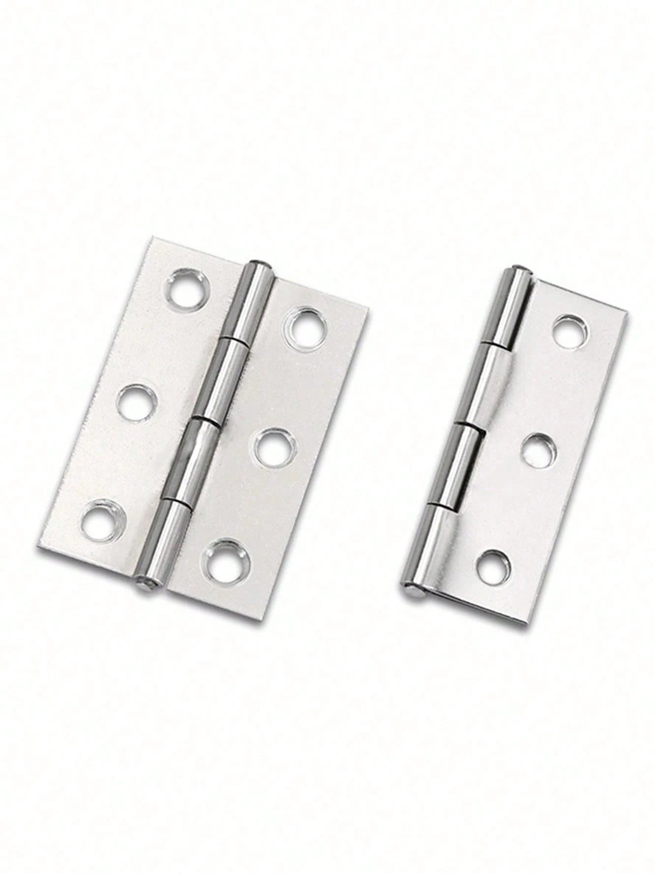 10pcs Stainless Steel Door Hinges, Cabinet Doors Windows Wooden Box Flat Hinges, Home Furniture Hardware Accessories