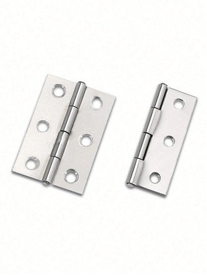 10pcs Stainless Steel Door Hinges, Cabinet Doors Windows Wooden Box Flat Hinges, Home Furniture Hardware Accessories