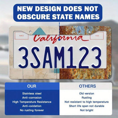 12.2 X 6.3 Inches, Red Heart License Plate Frame, Car Frame, License Plate Holder, Auto Tags Cover With 2 Holes Screws