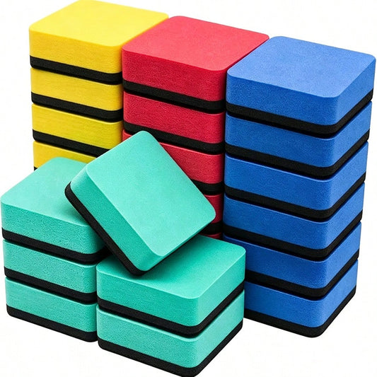 12/24pcs Colorful Dry Erase Whiteboard Erasers- 4 Vibrant Colors, 1.97 X 1.97 Inch Foam Rubber Erasers, Suitable For Classroom, Home And Office, School Supplies, Classroom Cleaning, School Supplies