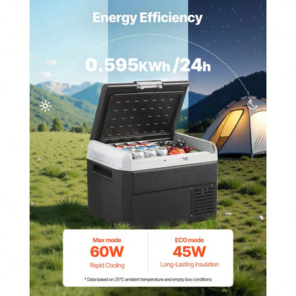 12 Volt Car Refrigerator, 26.4QT/25L Car Fridge, Portable Electric Cooler With-4℉~68℉ Adjustable Temperature, 12/24V DC And 100- 240V AC Compressor Freezer For Outdoor, Camping, Travel, RV