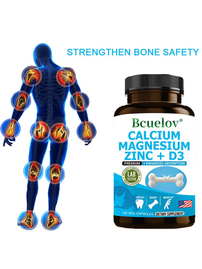 120 Capsules- With Calcium, Magnesium & Zinc, Support Energy Levels