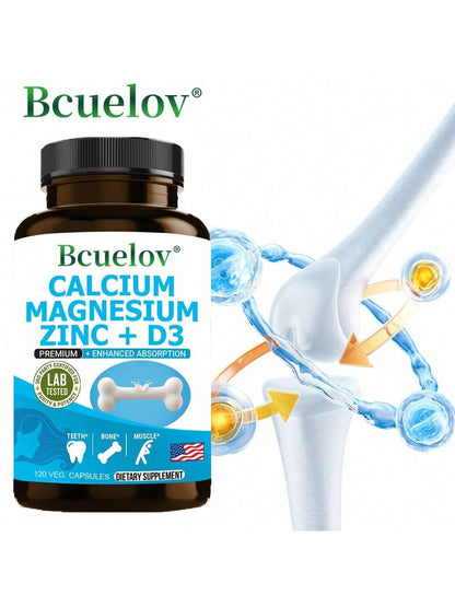 120 Capsules- With Calcium, Magnesium & Zinc, Support Energy Levels