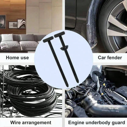 120 PCS Cable Tie Buckle For Car, Nylon Universal Zip Ties, New T Nylon Automotive Cable Clips For Car Fender, Engine Cover, Mudguard Fastener, Automotive Replacement Screw Fixing.
