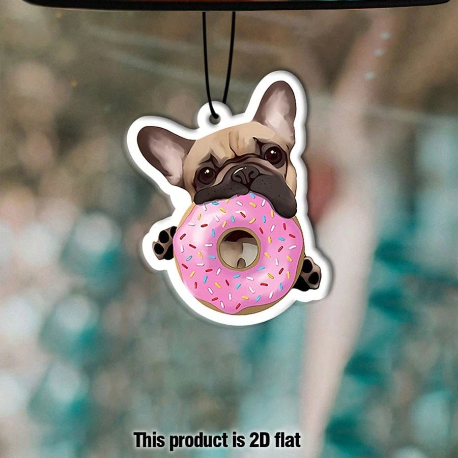 12pcs Car Air Fresheners- Funny Dog Freshener Hanging 2.76in Ornaments Refresh Air Fragrant Pendant Essential Gift For 2D Flat Car Accessories Decoration Interior Home Household Long-Lasting Scent