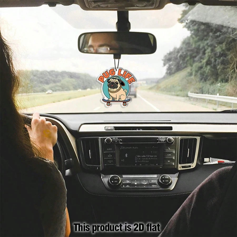 12pcs Car Air Fresheners- Funny Dog Freshener Hanging 2.76in Ornaments Refresh Air Fragrant Pendant Essential Gift For 2D Flat Car Accessories Decoration Interior Home Household Long-Lasting Scent